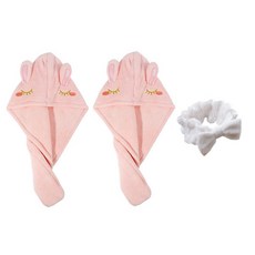 柔軟髮巾 SG29 2條+洗臉帶, 粉色的, 1套