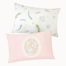 마이하우스 아동용 캐릭터 누빔 베개커버, 앤래빗 핑크 토끼