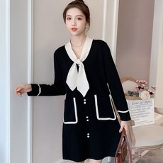 임산부 리본 니트 원피스