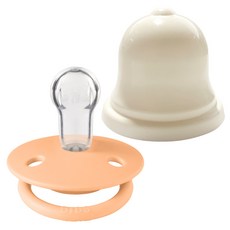 BIBS 디럭스 실리콘 공갈젖꼭지 + 실리벨 케이스, 신생아~36개월, 05 피치선셋, 1세트