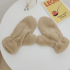 코코드림 여성용 소프트 페이크퍼 벙어리 장갑 양손 세트