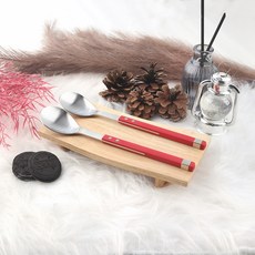 Bogen 方形Solen餐具晚宴湯匙, 紅寶石色, 2個