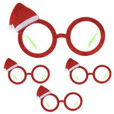 PARTYHAE 亮粉聖誕眼鏡, 混色, 4個