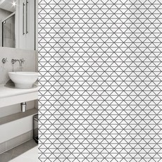 北歐風格浴簾 SC497 S號 1520*1880mm+不鏽鋼掛鉤 12入+白色窗簾桿組合, 1套