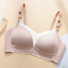 荷葉邊雙色全罩式哺乳內衣