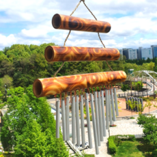 Kuching island. 三角風鈴, 棕色 + 銀色