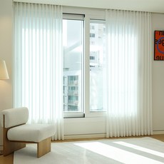 Changane Doros 厚實蝴蝶褶雪紡窗簾軌道組, 單一顏色