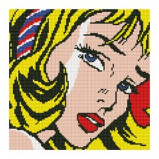 iLovePainting DIY 鑽石畫 畫布款 可愛 30 x 30 cm, 髮帶少女, 1個