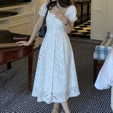 POPLAR NC Tensiea鏤空連身裙, 白色