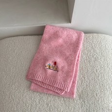 HARAROI 小狗刺繡針織圍巾