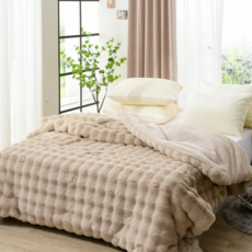 cozamday 韓國製 雙面超細纖維棉被 30mm, 棕色