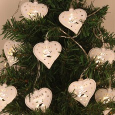 Dometopia USB型 LED 愛心聖誕裝飾燈串 10燈 2m, 1個, 暖色