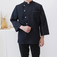 Lebata 縫線點綴銀色鈕扣長袖廚師服 + 襪子隨機出貨