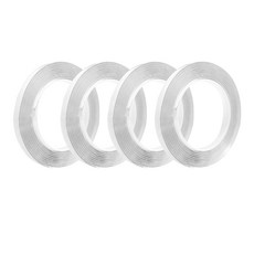 Natural Park 魔術星凝膠超強力雙面膠帶 2mm x 10mm x 3m 4入 + 1mm x 15mm x 3m, 透明, 1套