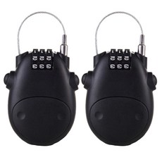 Sky Trip 旅行行李箱鋼絲密碼鎖 乳牛 0.8m 黑色, 2個