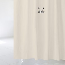 北歐風印花浴簾 sc603 S號 1520*1880+不鏽鋼掛鉤 12入+白色窗簾桿全套, 混色系, 1套