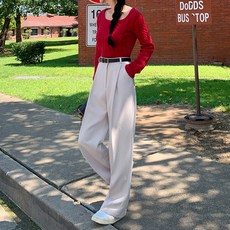 엔비룩 여성용 올데이 핀턱 슬랙스