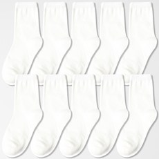 NO DESIGN 學生基本款素色中筒襪組 10雙入