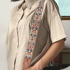 高級緹花織帶斜背包背帶 50mm, 淺色, 1個