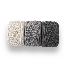 slow moments Pisa 編織 70g x 3入組, 01 奶油白, 10 淺灰色, 23 炭灰色