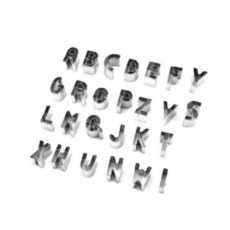 BlueSun 英文字母餅乾模 26入, 銀, 1套