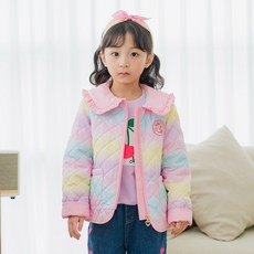 Lala Amang 女童款棉花糖風大領絎縫夾克