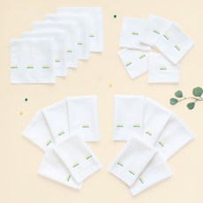 moms nature LOGO壓花竹纖維紗布巾 10方+LOGO印花手帕 10方 孩童用