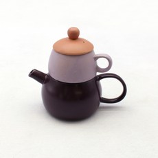 달소금 국산 핸드메이드 도자기 눈사람 1인 다기세트, 딥퍼플, 1세트