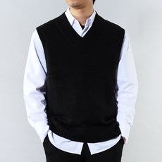 男款寬鬆V領針織背心