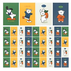 Pinkfoot Ccomang筆記本 4款 各10入, 海軍藍+黃色+灰色+綠色, 1組