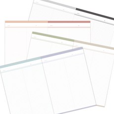 Panda Mong雙色雙面格子筆記本 A4 4種組, 1套, 珊瑚樹莓、綠茶棕、雲紫色、黑色和灰色