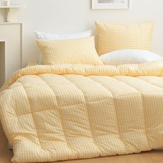 tacca tacca 毛球格紋薄被, 蜂蜜黃