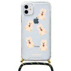 몬드몬드 곰돌이 여름방학 스트랩 + 투명 휴대폰 케이스