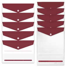 2Youngdesign Elite 橫式5入 + 直式5入 信封文件夾組 隨機出貨, 酒紅色, 1套