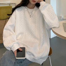 구디프 여성용 유니크 패턴 루즈핏 맨투맨