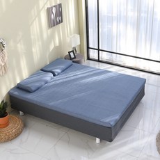 침대생각 마약 에어홀 메모리폼토퍼 매트리스, 도트네이비, 7cm