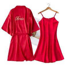 時尚絲綢婚禮浴袍 + 短裙組 M, TYPE04, 1套