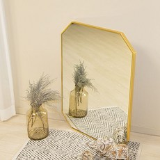 아트유 마벨 팔각 욕실 인테리어 벽거울 60 x 80 cm, 골드