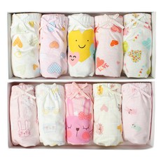bonumam 女童愛心純棉內褲+動物純棉內褲 10件組