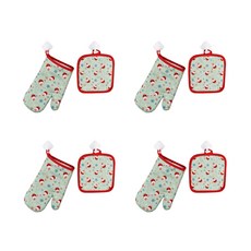 圖樣隔熱手套 4入+隔熱墊 4入, T06 類型 3, 1組