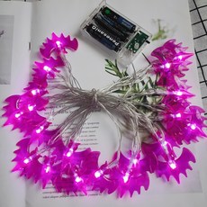 VIVACELL 萬聖節LED裝飾燈串 20燈 紫色蝙蝠, 燈泡色(暖白光)