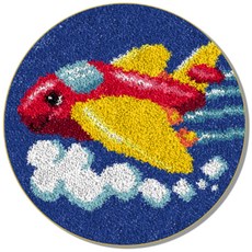 알로데 푹신한 라운드 카페트 DIY 스킬 자수 세트 중국어버전, NO 06(흰색인쇄메쉬), 1세트