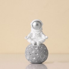太空人室內裝飾擺件 迷你銀色冥想, 混合色