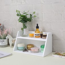 多功能迷你置物架2層 斜線, Clova White