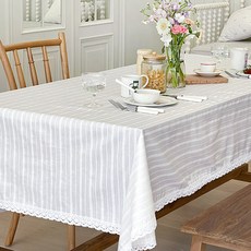 FINDS lifestyle TIERRA Lily 防水桌布, 1個, 象牙白, 4人(180 x 130 cm)