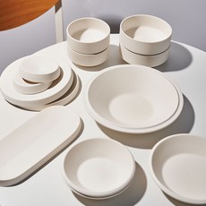 L'assiette Dillo 雙人居家餐具組 13p, 冬季白, 1套, 飯碗 2p + 湯碗 2p + 小菜盤(小) 2p + 小菜盤(大) + 圓盤(小) 2p + 長方盤 + 多用途碗 + 醬料碟 2p