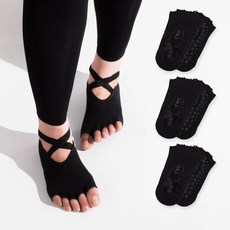 Synersocks 女性用防滑露趾皮拉提斯瑜珈襪 4雙組