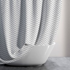 浴室布藝防水浴簾 廁所隔間 布藝波浪紋 180X180cm, 1個