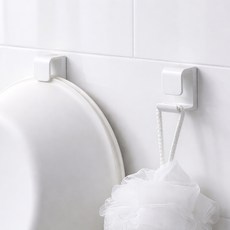 하우블리 깔끔 정리 다용도 무타공 욕실 세수 대야걸이, 화이트, 2개