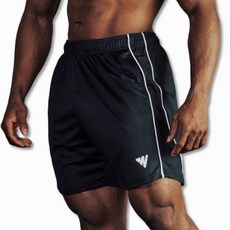 WINABLE 男士健身訓練日常鬆緊帶五分線條褲